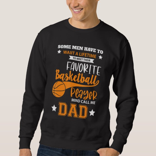 Pappa: Min favoritbasketspelare för Far Fami Lång Ärmad Tröja (Framsida)
