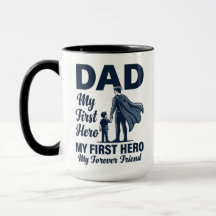 Pappa Min Första Hjälte Superhjälte Fars Dag Mugg