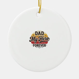 Pappa Min Hjälte För Evigt Retro Vintage T-Shirt D Julgransprydnad Keramik