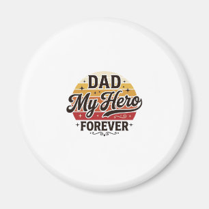 Pappa Min Hjälte För Evigt Retro Vintage T-Shirt D Magnet
