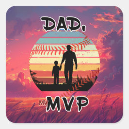 Pappa, min MVP - Boy och Pappa Fyrkantigt Klistermärke