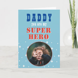 Pappa min Superhjälte Roliga Foto Fars dag Kort