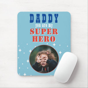Pappa min superhjälte Roligt Photo Fars dag Musmatta