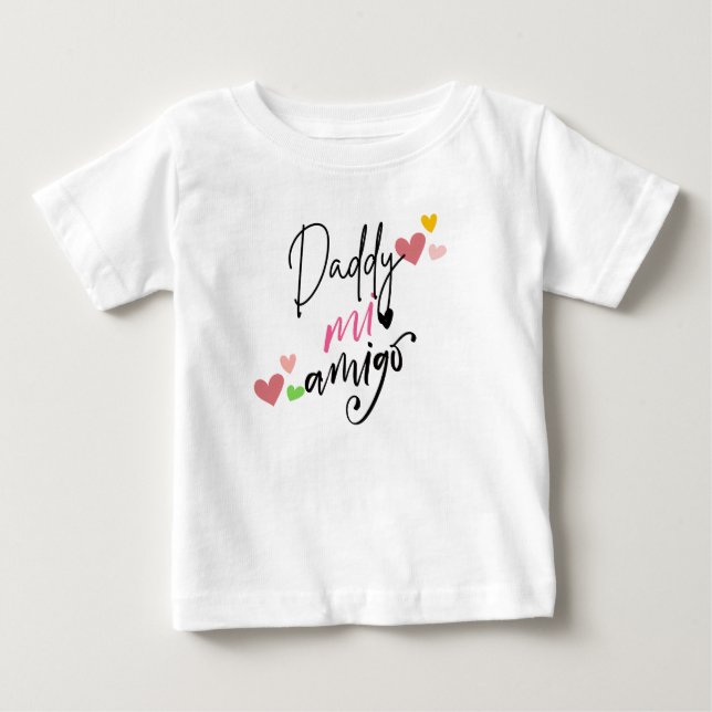 Pappa min vän, Nyfödd present Baby T-Shirt (Framsida)