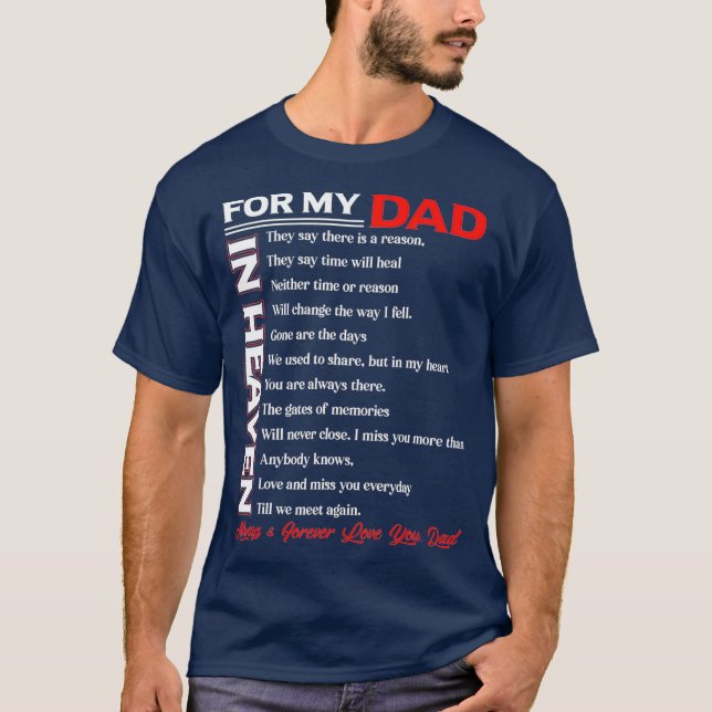 Pappa Mina    änglar till minne av föräldrar i him T Shirt (Framsida)