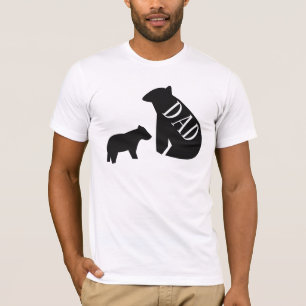 Pappa minimalistisk geometrisk björn och unge mono t shirt