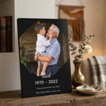 Pappa minnestavla med staffli