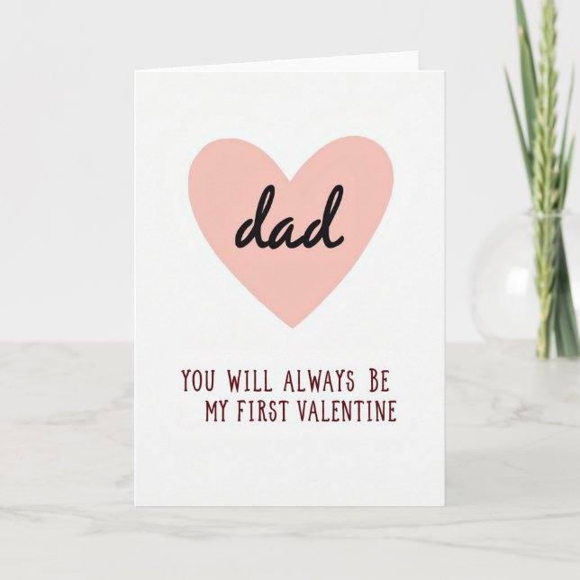 Pappa Mitt Första Alla Hjärtans Dag-Kort Kort (Framsida)