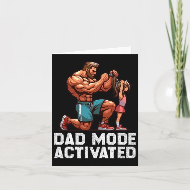 Pappa Mode Activated Fars dag Gym Workout Bodybui Kort (Framsida)