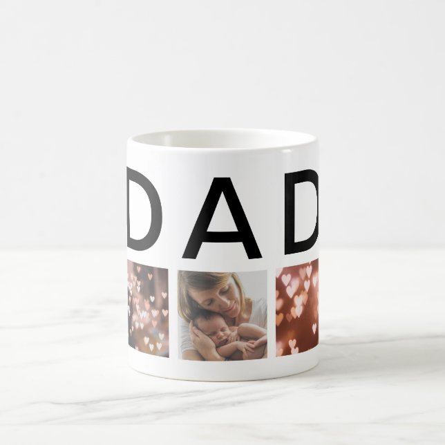 Pappa modern elegant text Multi 7 Foto Kaffemugg (Center)