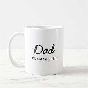 Pappa Modern Fars Dag Barn Namn Skrift Kaffemugg