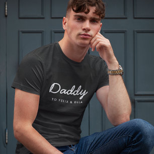pappa Modern Kids Namn Fars dag Black T Shirt