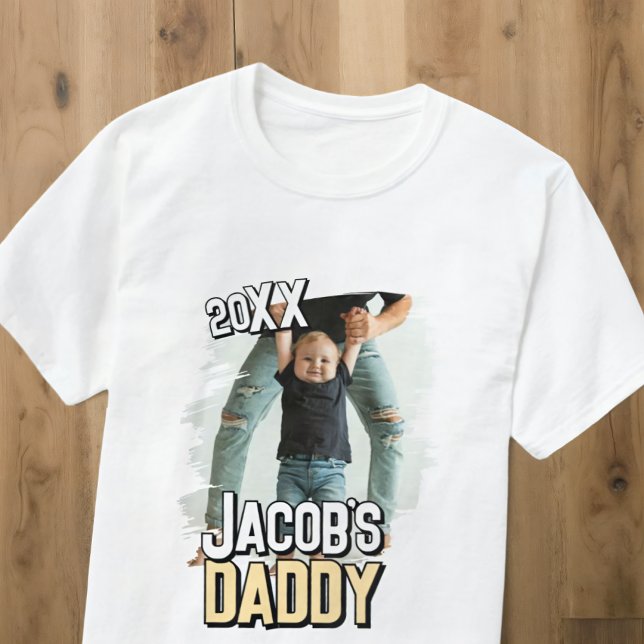 Pappa Modern Simple Grunge Anpassningsbar Baby Pho T Shirt (Skapare uppladdad)