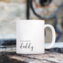 Pappa Modern Simple Kids Namn Fars dag Kaffemugg