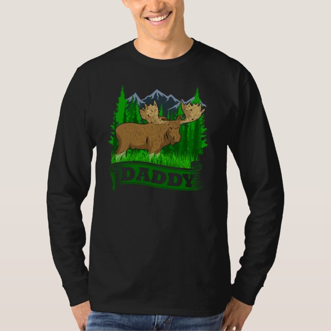 Pappa Moose Hunting Pappa T Shirt (Framsida)