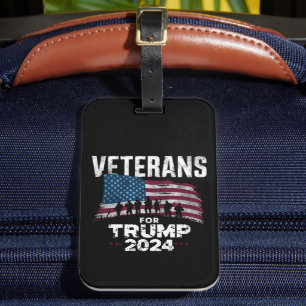Pappa morfar Veterans for Trump 2024 American Flag Bagagebricka