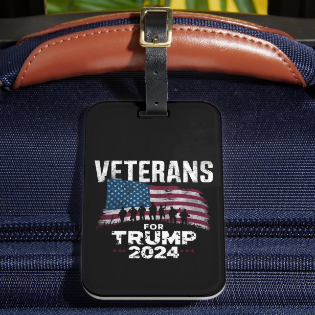 Pappa morfar Veterans for Trump 2024 American Flag Bagagebricka (Framsida Insitu 2)