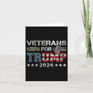 Pappa morfar Veterans for Trump 2024 American Flag Kort