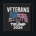 Pappa morfar Veterans for Trump 2024 American Flag Magnet<br><div class="desc">Pappa morfar Veterans for Trump 2024 American Flagga</div>
