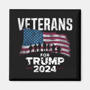Pappa morfar Veterans for Trump 2024 American Flag Magnet