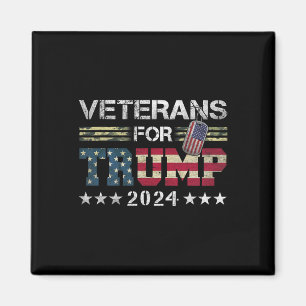 Pappa morfar Veterans for Trump 2024 American Flag Magnet