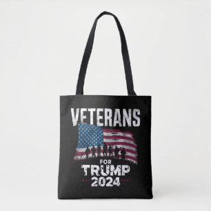 Pappa morfar Veterans for Trump 2024 American Flag Tygkasse