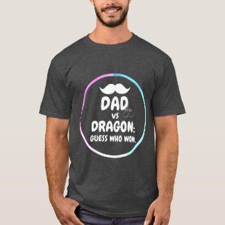 Pappa mot Dragon: Lustigt kläder för Fars dag. T Shirt