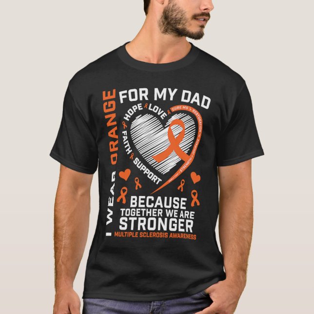 Pappa MS  Barn Multipel Skleros  Pappa MS Medveten T Shirt (Framsida)