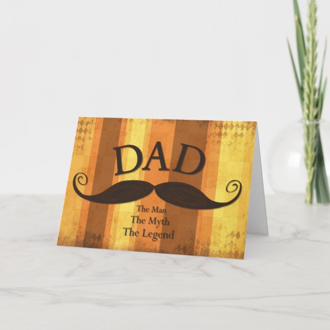 Pappa Mustache Card Rand Kort (Framsida)