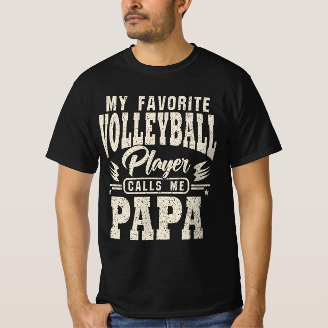 Pappa My Favorite Volleyball Player ringer mig T Shirt (Framsida)