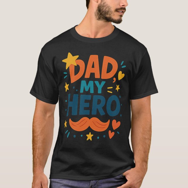 Pappa My Hero T-Shirt Cute Far's Day (Framsida)