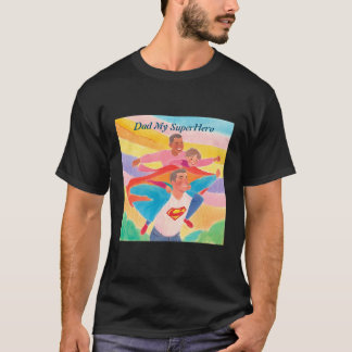 Pappa My SuperHero - grundläggande Mörk T-Shirt