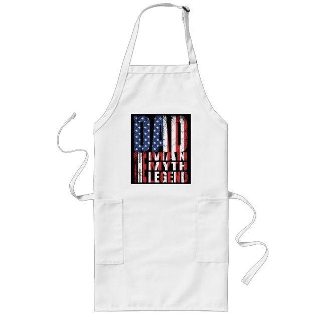PAPPA, MYTH, LEGEND AMERICAN FLAGGA GIFT LÅNGT FÖRKLÄDE (Framsidan)