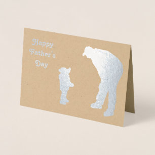 Pappa 'n' Kiddo 2 Silhouette Fars dag-kort Folierat Kort