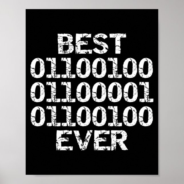 Pappa någonsin i binär kod mjukvaruingenjör far G Poster (Framsidan)