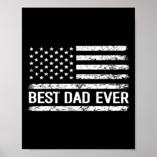 Pappa någonsin med USA:s Flagga Gift Manar Far Da Poster