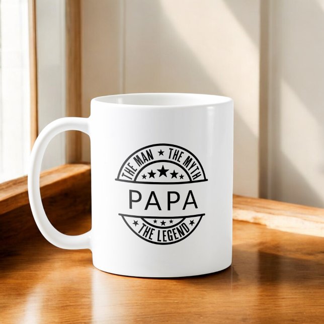 Pappa Namn människan, myten om kullkastet Kaffemugg (Skapare uppladdad)