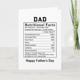 Pappa Näringsfakta fadersdagspresenter Kort