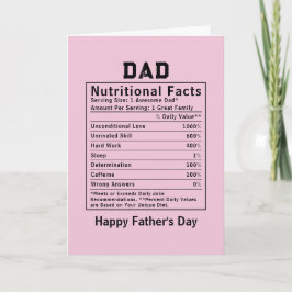 Pappa Näringsfakta fadersdagspresenter Kort