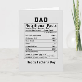 Pappa Näringsfakta fadersdagspresenter Kort