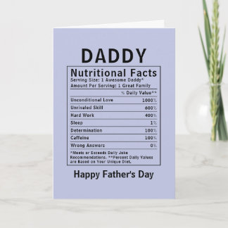 Pappa Näringsfakta fadersdagspresenter Kort