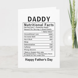 Pappa Näringsfakta fadersdagspresenter Kort