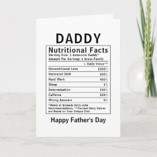 Pappa Näringsfakta fadersdagspresenter Kort