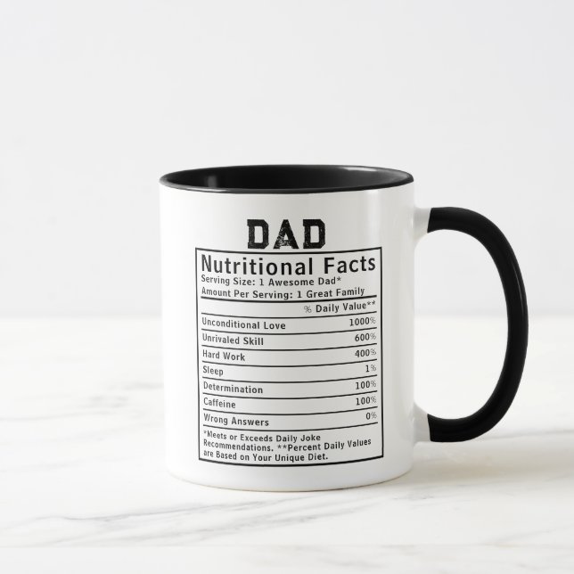 Pappa Näringsfakta fadersdagspresenter Mugg (Höger)