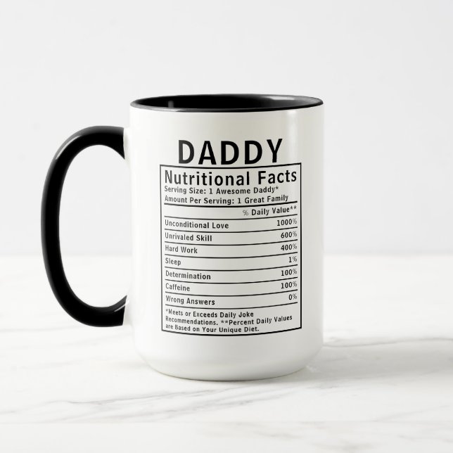Pappa Näringsfakta fadersdagspresenter Mugg (Vänster)
