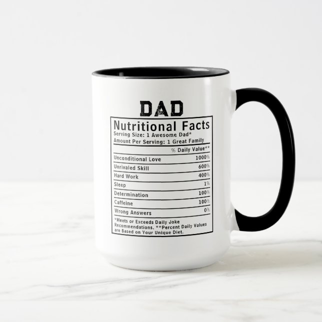 Pappa Näringsfakta fadersdagspresenter Mugg (Höger)
