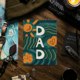 Pappa - Nationella pappadagen grön Julkort