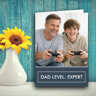 Pappa Nivå Expert Spelare Fars Dag Anpassningsbar Kort