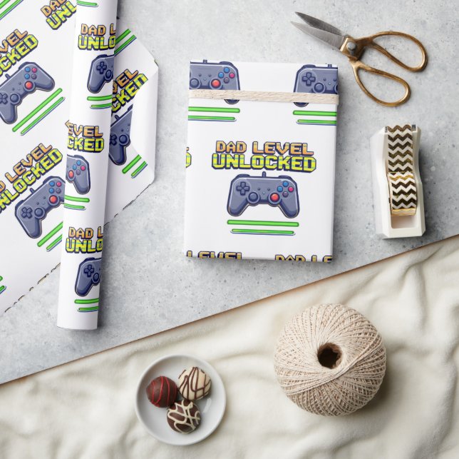 Pappa-nivå olåst | Gamer Pappa First Fars dag Presentpapper (Hantverk)