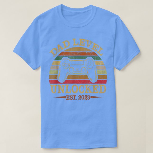 Pappa-nivå olåst senast 2023 Lustigt nytt pappa Fa T Shirt (Design framsida)